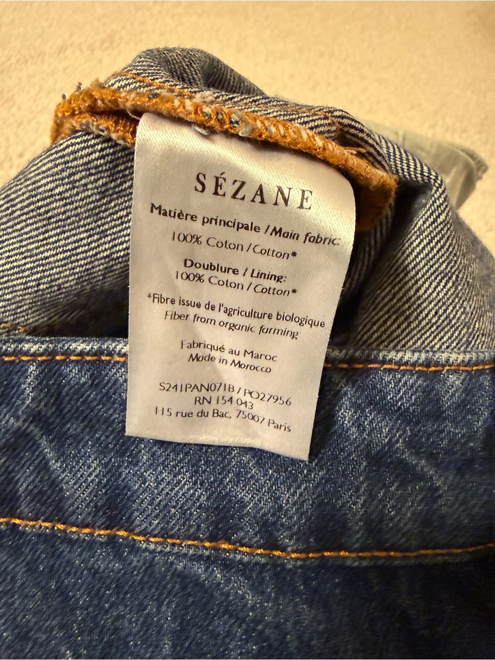 Sézane Flint Trousers Dark Blue High Waisted Cargo Wide Leg Jeans Size 40 FR 8 - Picture 12 of 13